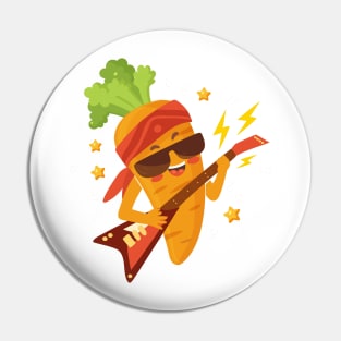 Carrot Guitar Player Pin