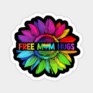 Free Mom Hugs Lgbt Pride Mom Daisy Rainbow Flower Mother Day Magnet