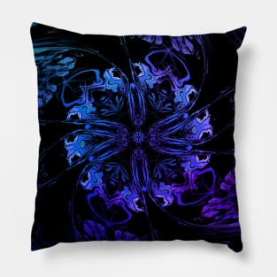 Blue Ombre Floral Flower Goth Pillow