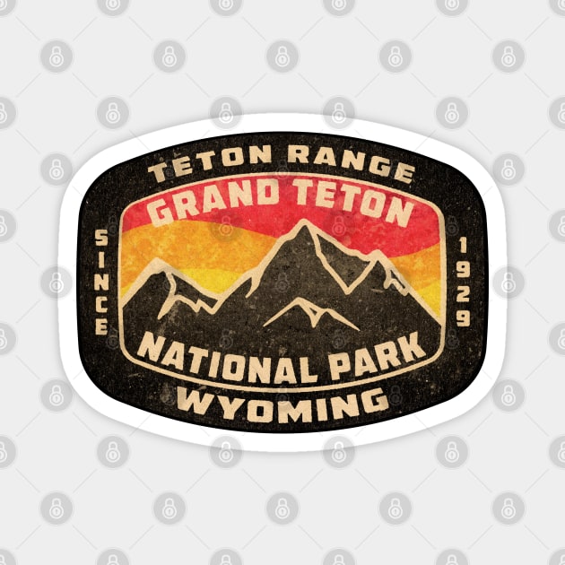 Grand Teton National Park Wyoming Vintage Grunge Distressed Magnet by heybert00