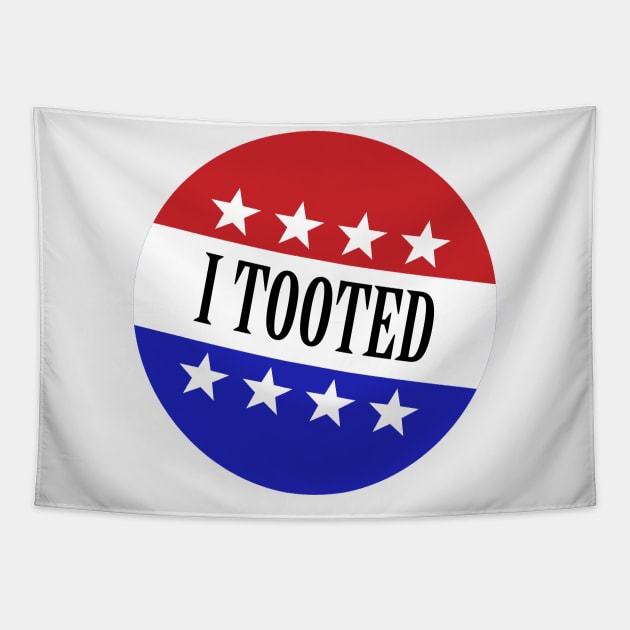 I Tooted Sticker Tapestry by jwolftees