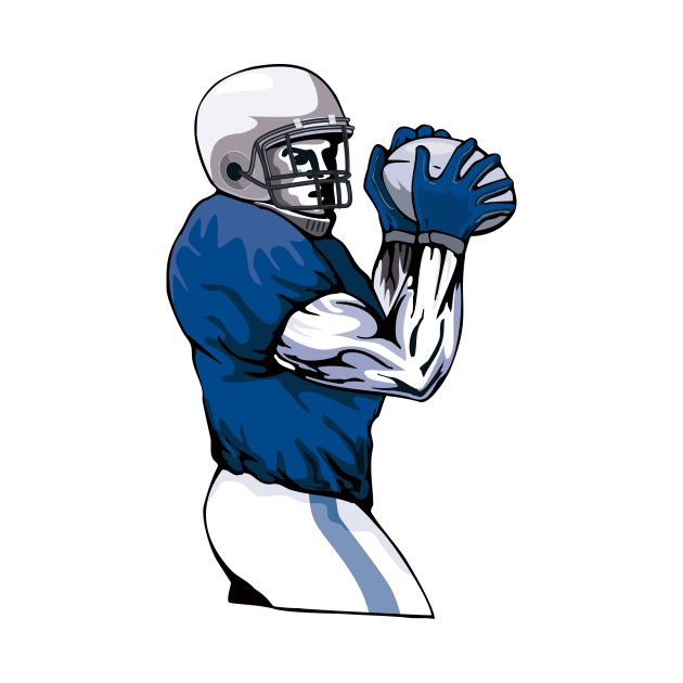 Quarterback Passing Ball Retro by retrovectors