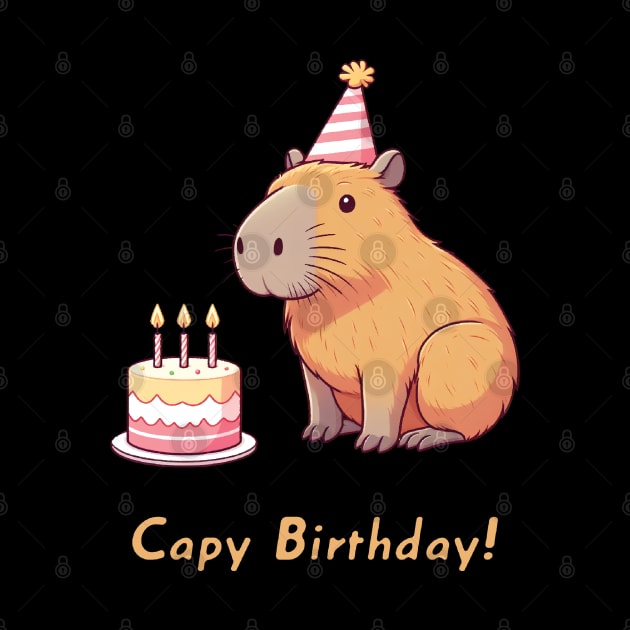 Cappy Capy Birthday Capybara by ThesePrints