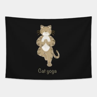 Tabby cat yoga Tapestry