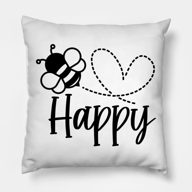 Bee Happy Pillow by armodilove