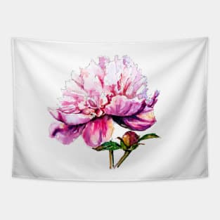 Pink peony Tapestry