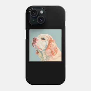 Retro Clumber Spaniel: Pastel Pup Revival Phone Case