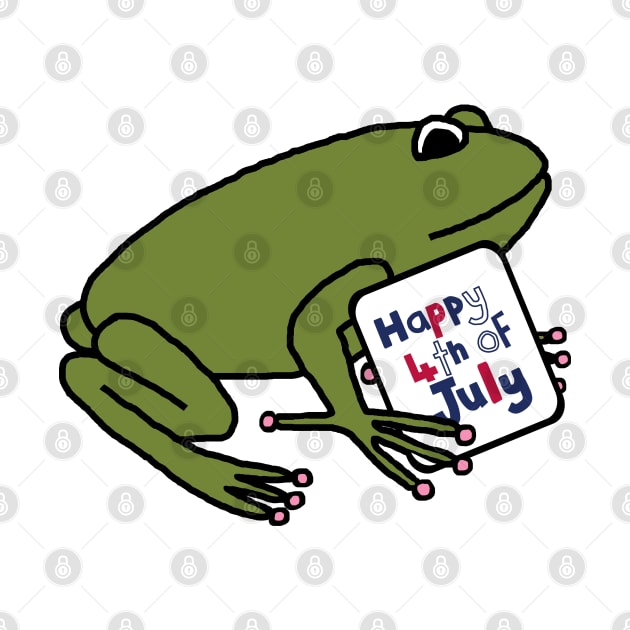 Happy 4th of July says Green Frog by ellenhenryart