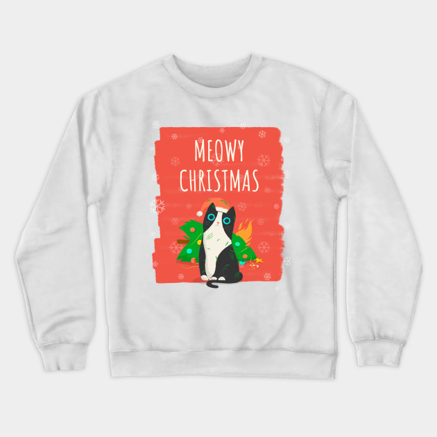 cat christmas tree sweatshirt