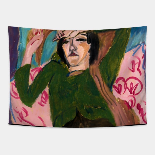 Woman in the Green Blouse Tapestry by TrvlAstral