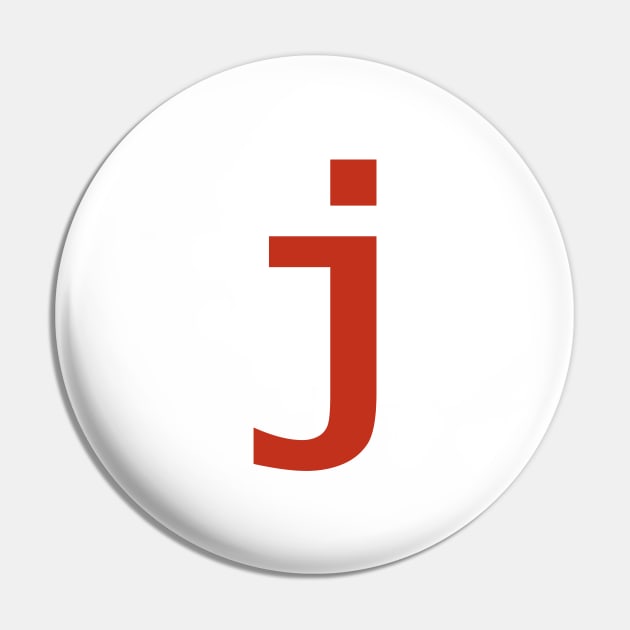 Letter j in Red Text Minimal Typography Pin by ellenhenryart