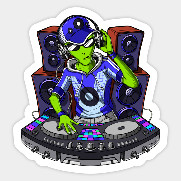 Desenho animado de música alienígena fofa tocando DJ, Gráficos - Envato  Elements