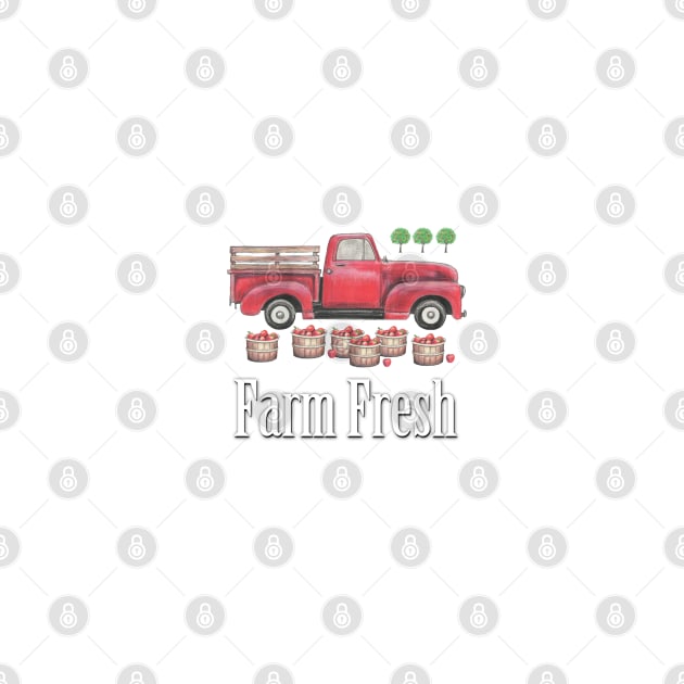 Old Red Farm Truck - Farm Fresh by tandre