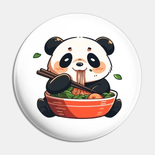 Panda T-Shirt, Graphic Ramen Tee, Unisex Casual Top, Foodie Gift, Ramen Lover Shirt, Asian Cuisine Themed Apparel Pin