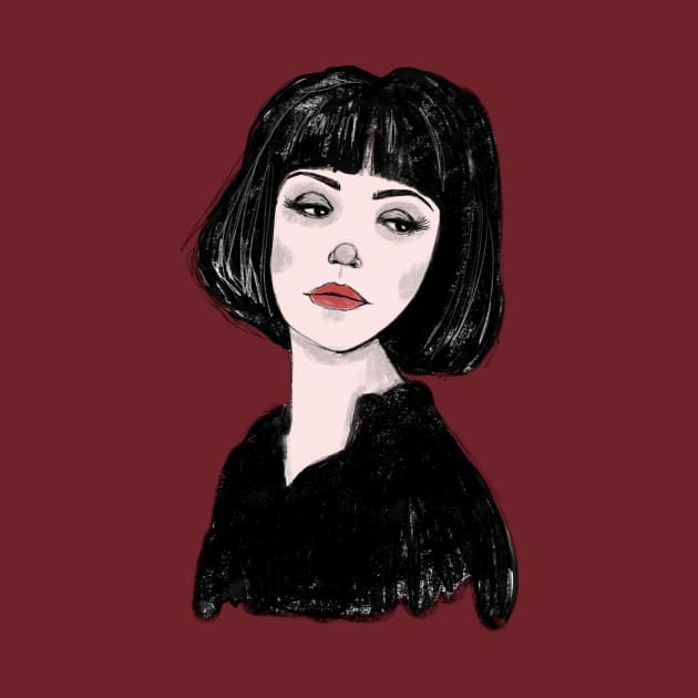 The Mysterious Dark Haired Lady Sketchbook Girl Drawing by Tessa McSorley