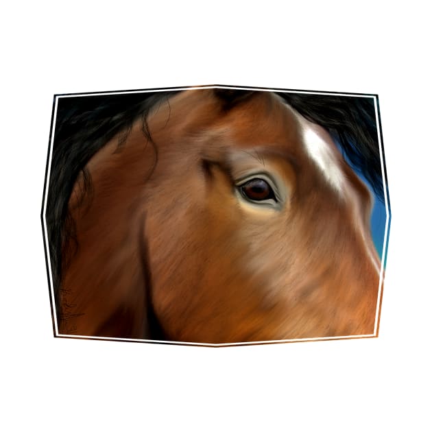 Horse Portrait Close Up by BHDigitalArt