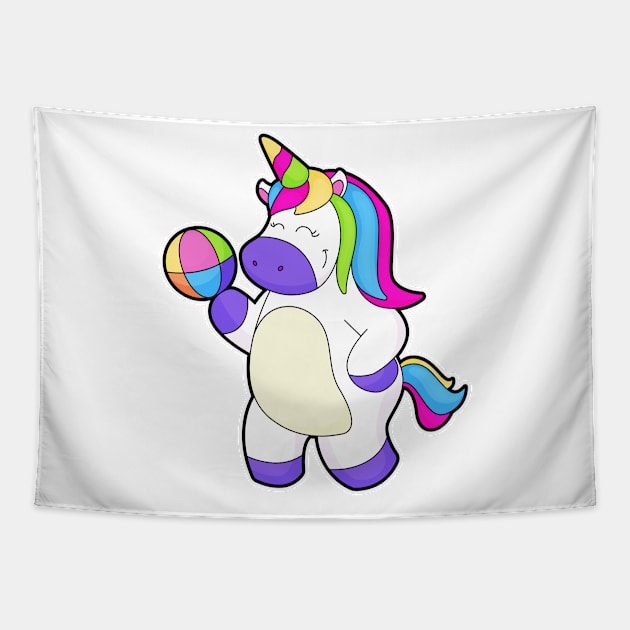 Unicorn with Volleyball Tapestry by Markus Schnabel