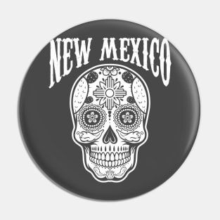 New Mexico themed Sugar Skull Pin