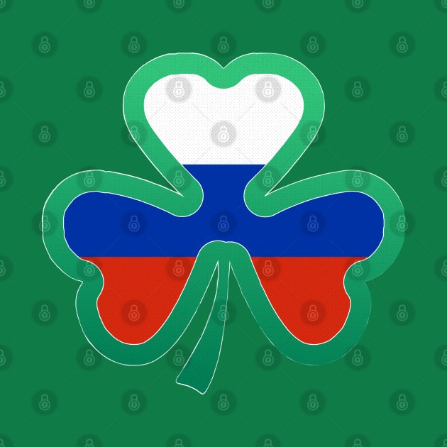 Russian Flag for st patricks day, Irish Shamrock by Myteeshirts