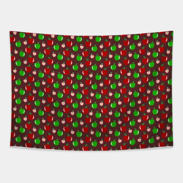 Green and Red Apple Pattern Tapestry by saradaboru