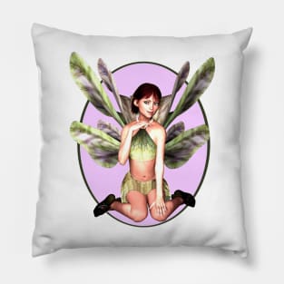 Cute elf fairy faerie with butterfly wings Pillow