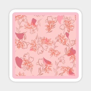 Floral Bee Print Magnet