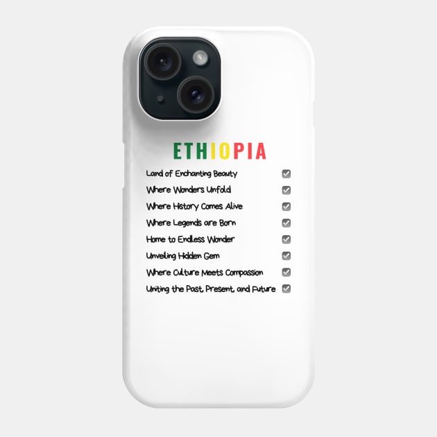 Ethiopia Phone Case by Amharic Avenue