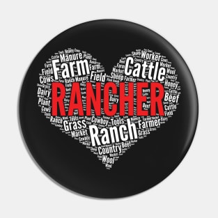 Rancher Heart Shape Word Cloud Ranch graphic Pin