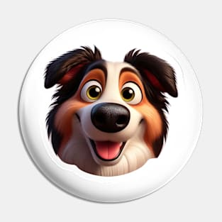 Border Collie Smiling face Pin