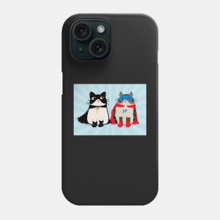 Fred and Henry, Superhero Cats in Masks and Capes Phone Case