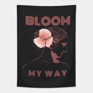 Bloom My Way Out of the Dark Burnt Coral Tapestry