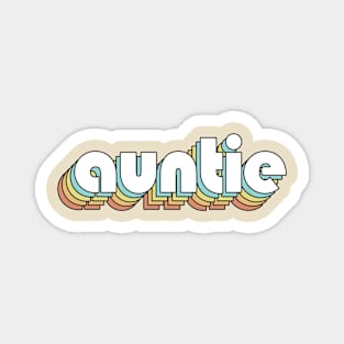 Auntie - Retro Rainbow Typography Faded Style Magnet