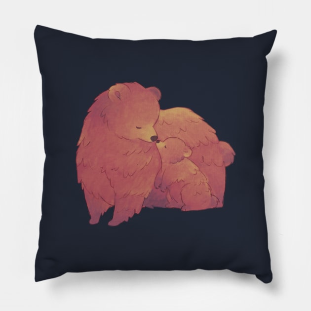 Momma Bear & Cub Pillow by Bumcchi