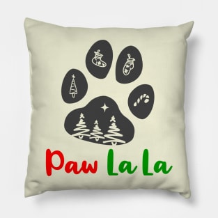 Paw La La Christmas Pawprint Pillow