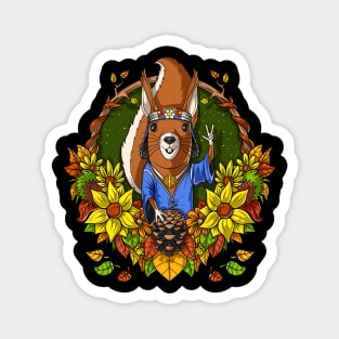 Squirrel Hippie Magnet