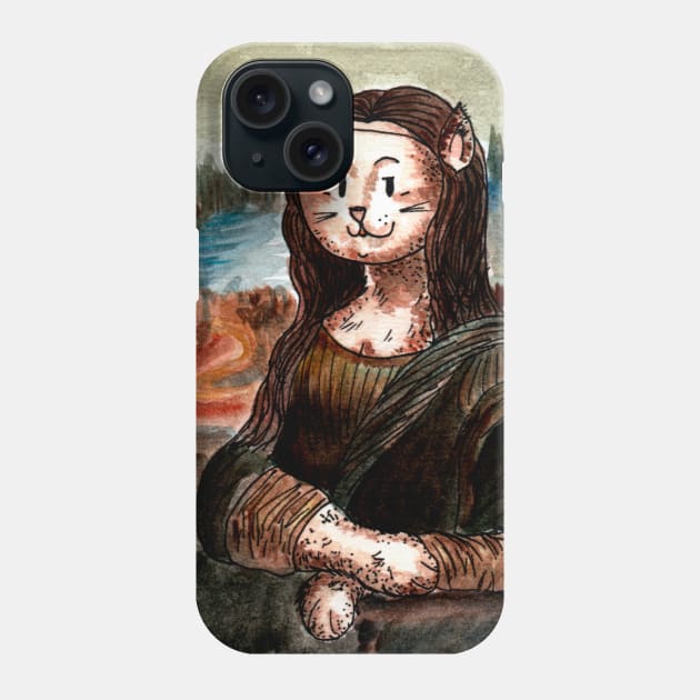 Kitty Mona Lisa Phone Case by repalheiros