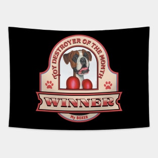 Boxer Dog-Toy Destroyer of the Month Tapestry