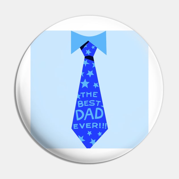 The Best Dad Ever Neck Tie Blue Tone Pin by ZUCCACIYECIBO