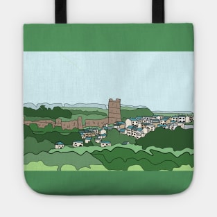 Medieval Richmond Castle with Old Town, North Yorkshire Tote