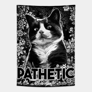 PATHETIC - Funny gothic demon cat Tapestry