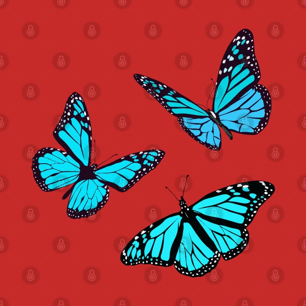 Beautiful Blue butterfly illustrations by Holailustra