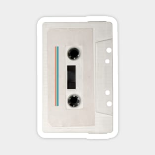 White 1980s Cassette Tape Magnet