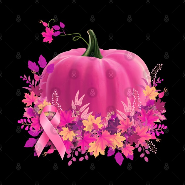 Pumpkin color pink, we wear pink all year round, breast cancer awareness by Collagedream