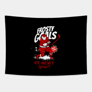 Ice hockey  Santa Claus Tapestry