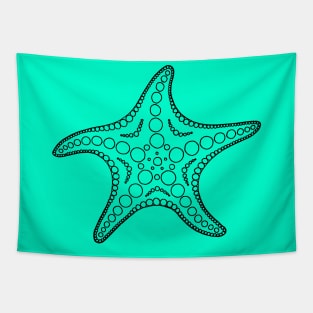 Starfish (black/cyan) Tapestry