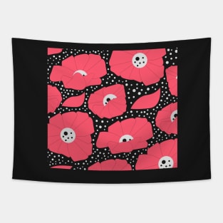 Poppies and dots Tapestry