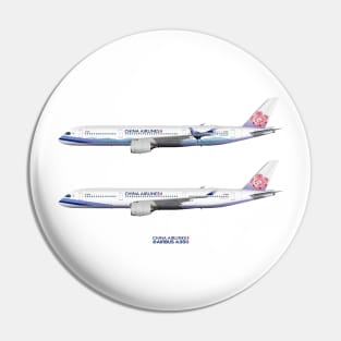 Illustration of China Airlines First Two Airbus A350 Pin