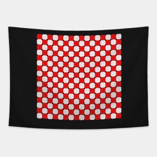 red and white retro checker pattern Tapestry