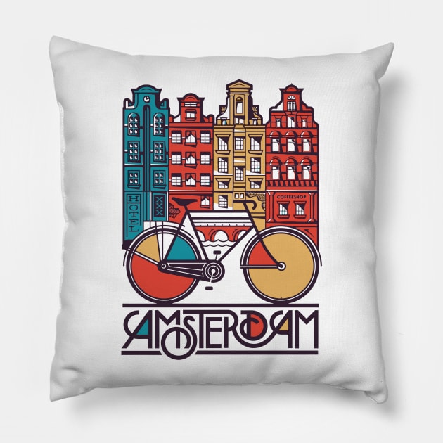 Amsterdam Pillow by TeeGo