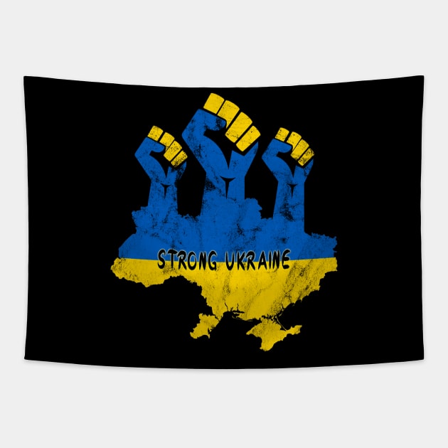 Strong Ukraine Ukrainian Flag Tapestry by Global Creation